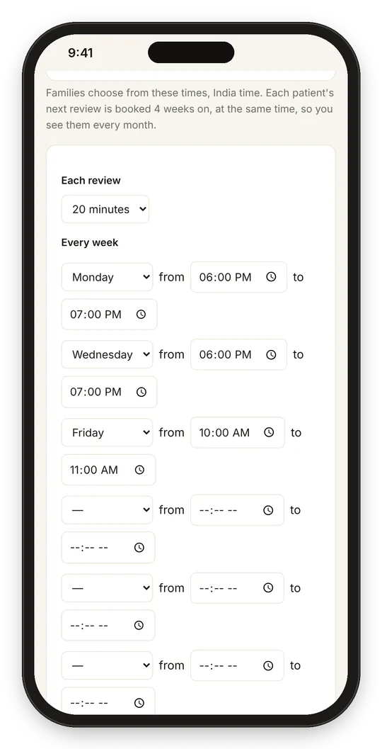 Weekly review times